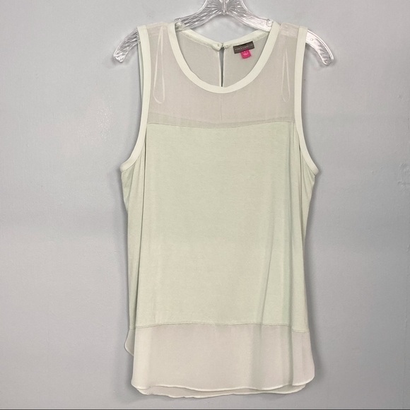 𝅺vince Camuto Soft Breeze Green Sleeveless Top - Picture 13 of 16